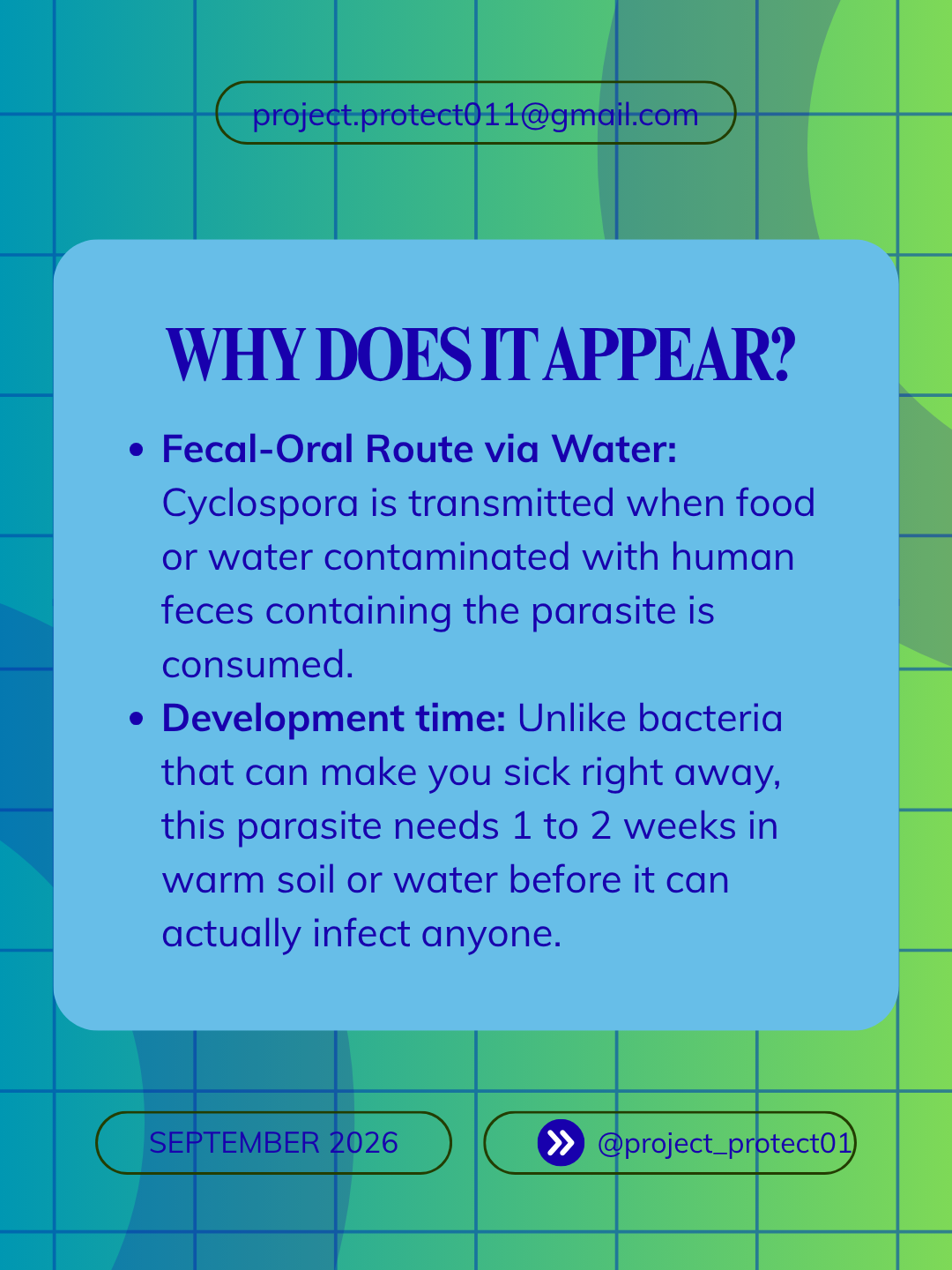 Why Cyclospora appears